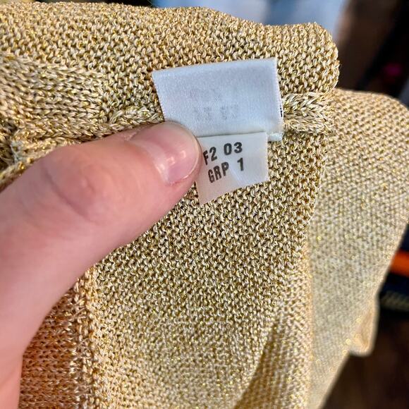 Vintage Y2K St. John Gold Knit Tank Top Metallic Sleeveless - Size Small - Picture 7 of 8